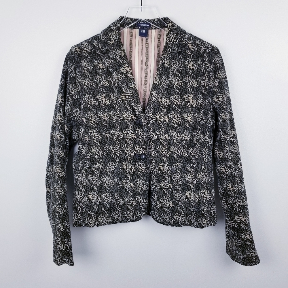 Gap Floral Corduroy Velvet Blazer